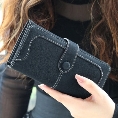 Many Departments Faux Suede Long Wallet Women Matte Leather Lady Purse High Quality Female Wallets Card Holder Clutch Carteras - Trendylk