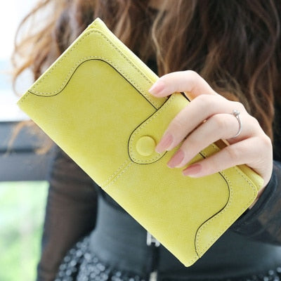 Many Departments Faux Suede Long Wallet Women Matte Leather Lady Purse High Quality Female Wallets Card Holder Clutch Carteras - Trendylk