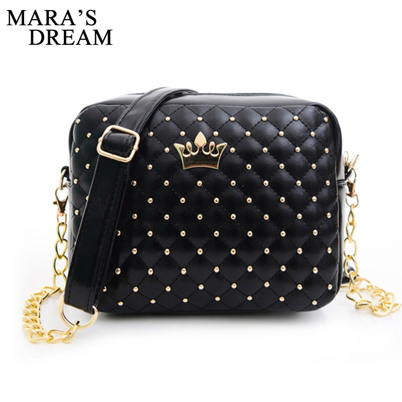 Mara's Dream Small Women Bag Fashion Handbag With Crown Mini Rivet Shoulder Bag Women Messenger Bag 2019 Hot Sale - Trendylk