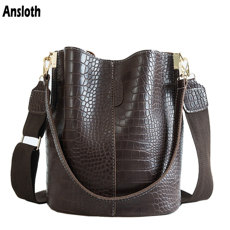 2020 crocodile design leather ladies handbag/shoulder bag online - Trendylk