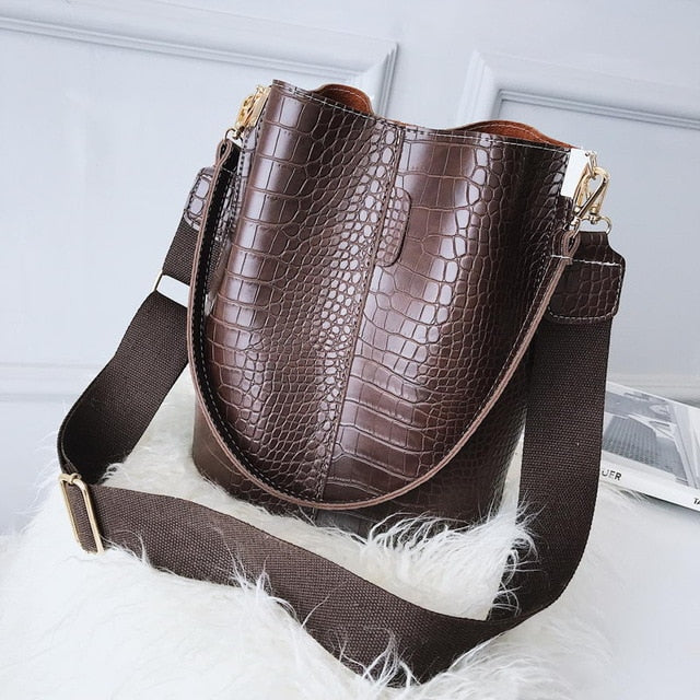 2020 crocodile design leather ladies handbag/shoulder bag online - Trendylk