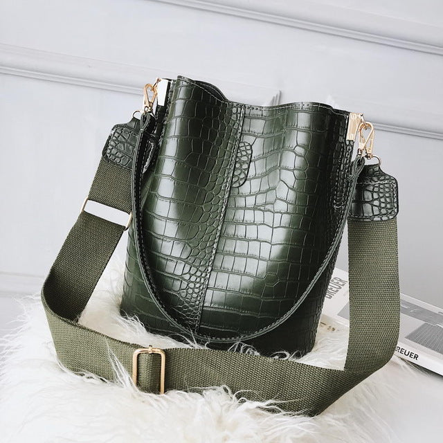 2020 crocodile design leather ladies handbag/shoulder bag online - Trendylk