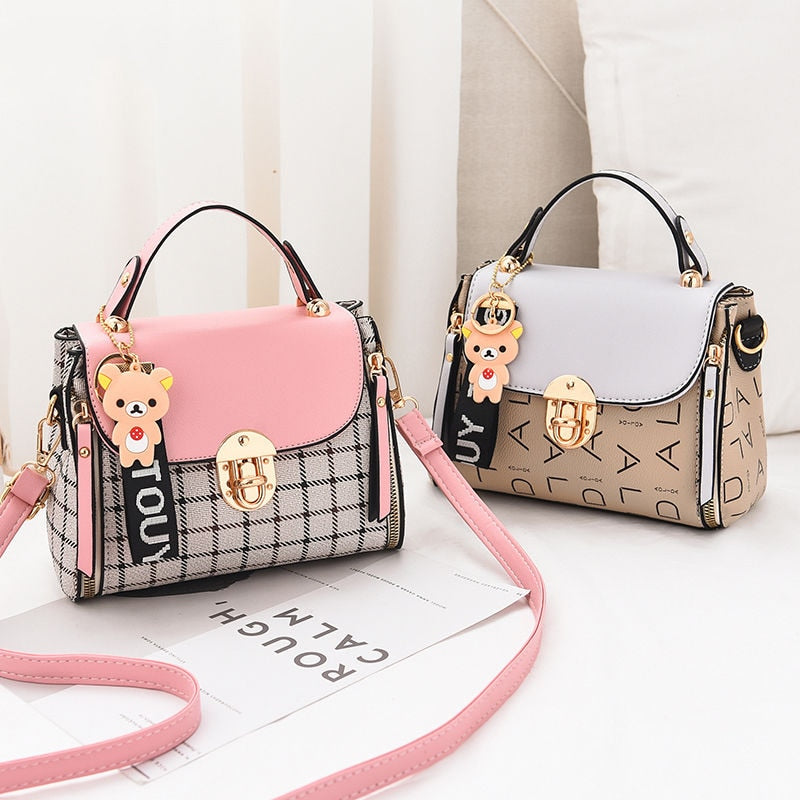 New Cute Type Ladies PU Handbag High Quality 2020 Hot Sale Small Girls Exquisite Color Matching Casual Fashion Small Square Bag - Trendylk