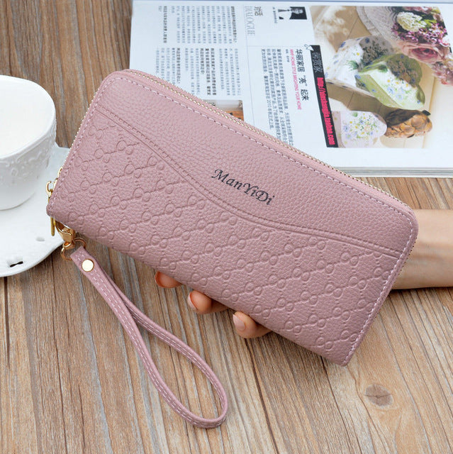 Phone Purses Women Wallets Big Female Purse Leather Brand Retro Ladies Long Woman Wallets Card Clutch Double Zipper LSH514 - Trendylk