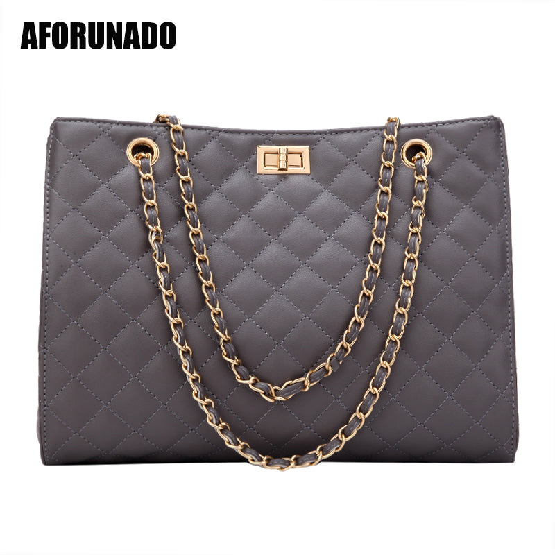 Luxury Handbags Women Bags Designer Leather Chain Large Shoulder Bags Tote Hand Bag Fashion Crossbody Bags For Women 2020 White - Trendylk