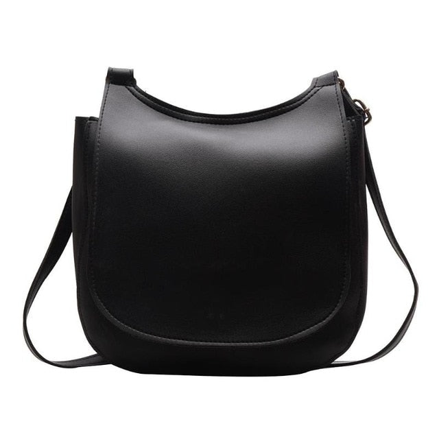 Women Fashion Wide Solid Color Shoulder Handbags Female Simple PU Leather Women Large Capacity Pure Color Flap Crossbody Bags - Trendylk