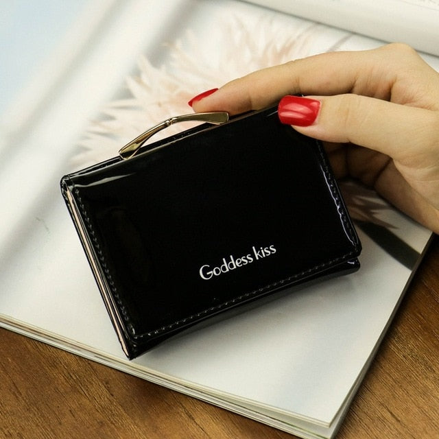 Small Female Purse Short Purse Lady Letter Laser Wallet Short Clutch Solid  Women Wallet - Trendylk