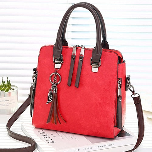 Vintage PU Leather Ladies HandBags Women Messenger Bags TotesTassel Designer Crossbody Shoulder Bag Boston Hand Bags Hot Sale - Trendylk