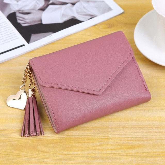 Women's Wallet Cute Student Tassel Pendant Trend Small Fashion PU Wallet 2020 Coin Purse Women Ladies Card Bag For Women LMJZ - Trendylk