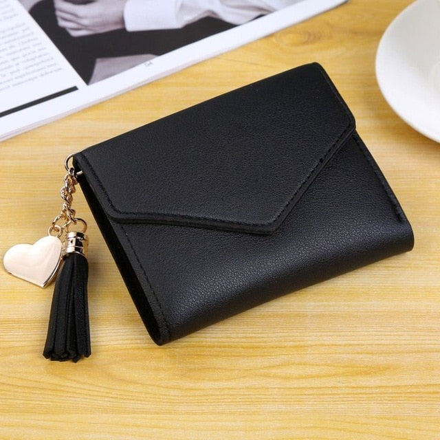 Women's Wallet Cute Student Tassel Pendant Trend Small Fashion PU Wallet 2020 Coin Purse Women Ladies Card Bag For Women LMJZ - Trendylk
