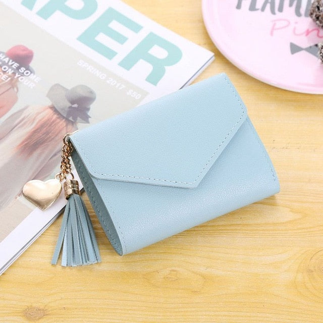 Women's Wallet Cute Student Tassel Pendant Trend Small Fashion PU Wallet 2020 Coin Purse Women Ladies Card Bag For Women LMJZ - Trendylk