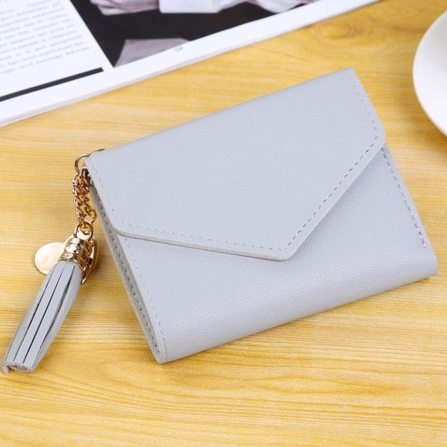 Women's Wallet Cute Student Tassel Pendant Trend Small Fashion PU Wallet 2020 Coin Purse Women Ladies Card Bag For Women LMJZ - Trendylk