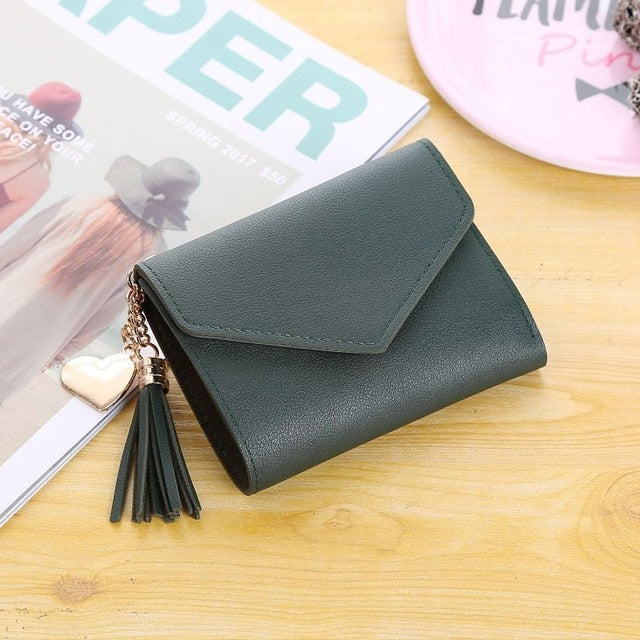 Women's Wallet Cute Student Tassel Pendant Trend Small Fashion PU Wallet 2020 Coin Purse Women Ladies Card Bag For Women LMJZ - Trendylk