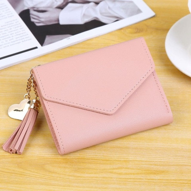 Women's Wallet Cute Student Tassel Pendant Trend Small Fashion PU Wallet 2020 Coin Purse Women Ladies Card Bag For Women LMJZ - Trendylk