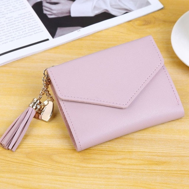 Women's Wallet Cute Student Tassel Pendant Trend Small Fashion PU Wallet 2020 Coin Purse Women Ladies Card Bag For Women LMJZ - Trendylk