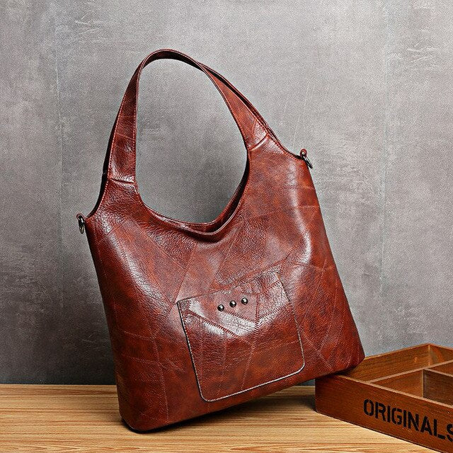 TOLOER Luxury Women Bags Designer Large Capacity Tote Bag Ladies Soft PU Leather Vintage Shoulder Bags Mother Shopping Handbag - Trendylk