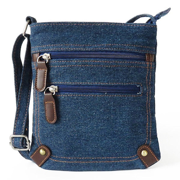 women denim messenger bags woman mini small shoulder bag vintage rivet satchels ladies crossbody sling bag bags - Trendylk