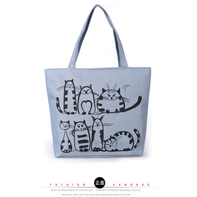 cat printed shoulder bag 2020 - Trendylk